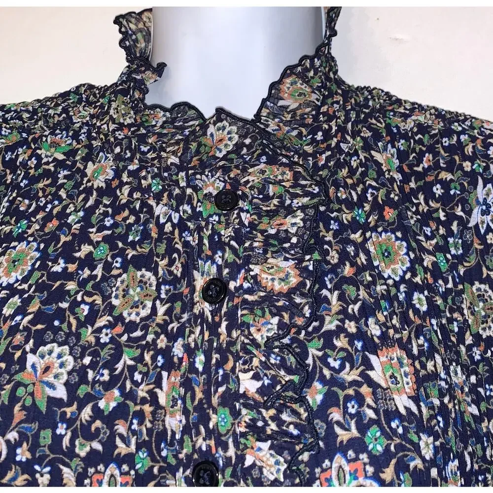 Tory Burch Long Sleeve Floral Dress SZ 14